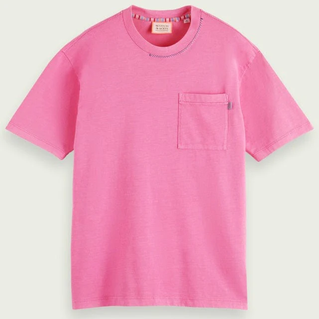 Scotch & Soda Relaxed Fit Artwork Chest Pocket Tee (Cerise) 171690 - Image 5