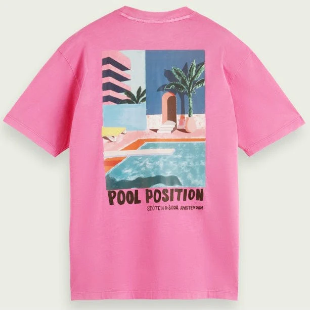 Scotch & Soda Relaxed Fit Artwork Chest Pocket Tee (Cerise) 171690 - Image 6