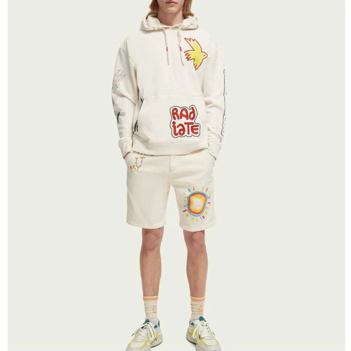 Scotch & Soda Relaxed Fit Artwork Hoodie (Off White) 171667 - Image 2