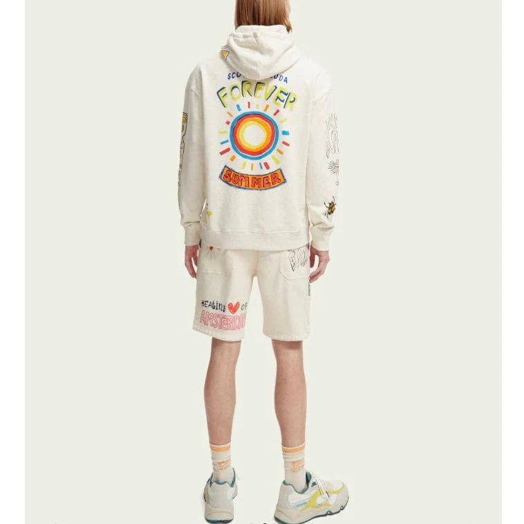 Scotch & Soda Relaxed Fit Artwork Hoodie (Off White) 171667 - Image 3