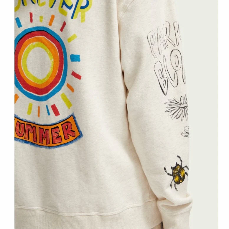 Scotch & Soda Relaxed Fit Artwork Hoodie (Off White) 171667 - Image 4