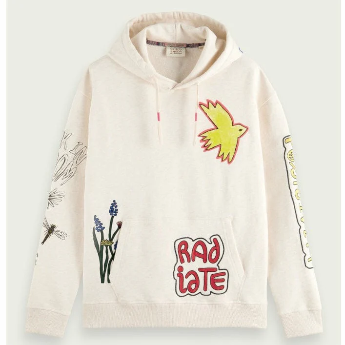 Scotch & Soda Relaxed Fit Artwork Hoodie (Off White) 171667 - Image 6