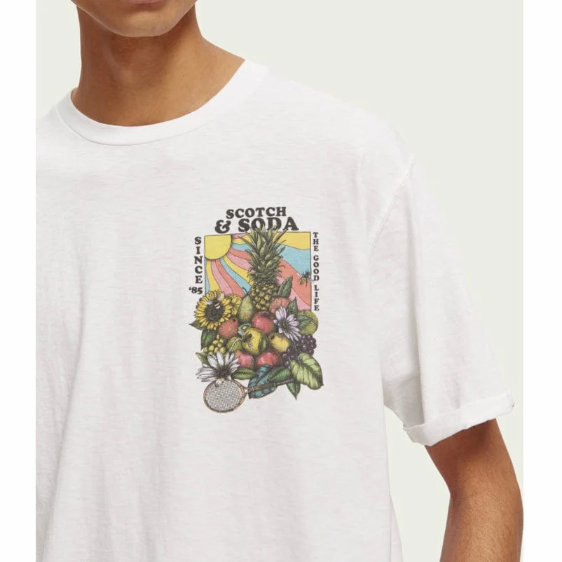 Scotch & Soda Relaxed Fit Artwork Tee (White) 172304 - Image 2