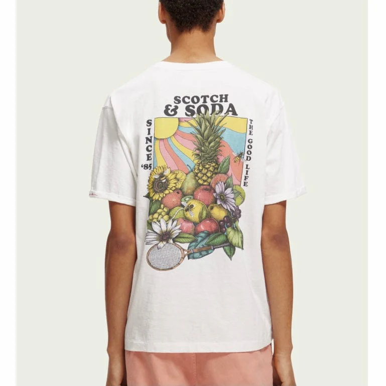 Scotch & Soda Relaxed Fit Artwork Tee (White) 172304 - Image 3