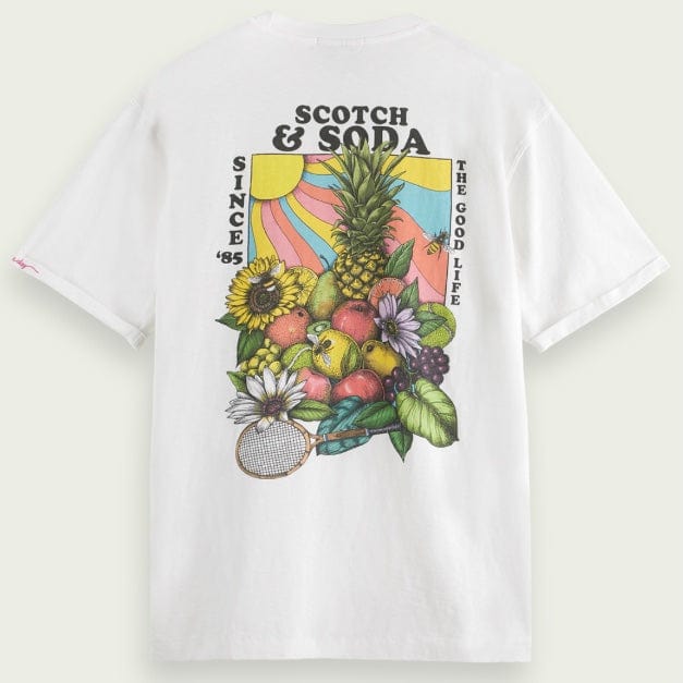 Scotch & Soda Relaxed Fit Artwork Tee (White) 172304 - Image 6