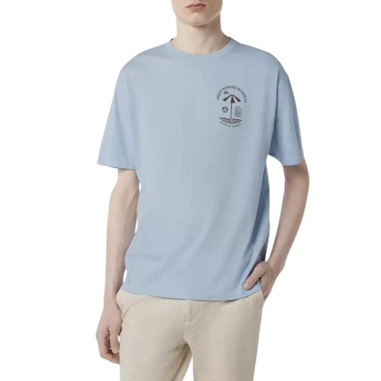 Scotch & Soda Relaxed Fit Front & Back Artwork T Shirt (Sky Blue) 180049 - Image 3