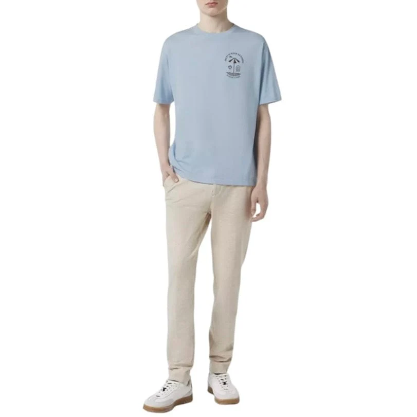 Scotch & Soda Relaxed Fit Front & Back Artwork T Shirt (Sky Blue) 180049 - Image 5