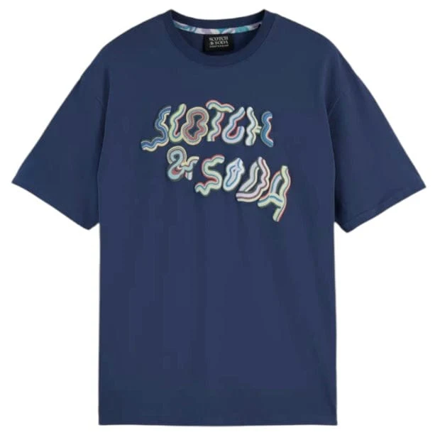 Scotch & Soda Relaxed-Fit Logo Artwork T-Shirt (Atlantic Blue) 180058