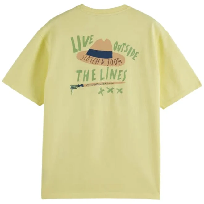 Scotch & Soda Relaxed-Fit Printed Artwork T-Shirt (Sorbet Yellow) 180050 - Image 2