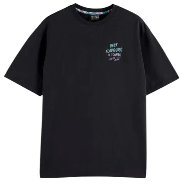 Scotch & Soda Relaxed-Fit Printed Artwork T-Shirt (Washed Black) 180050