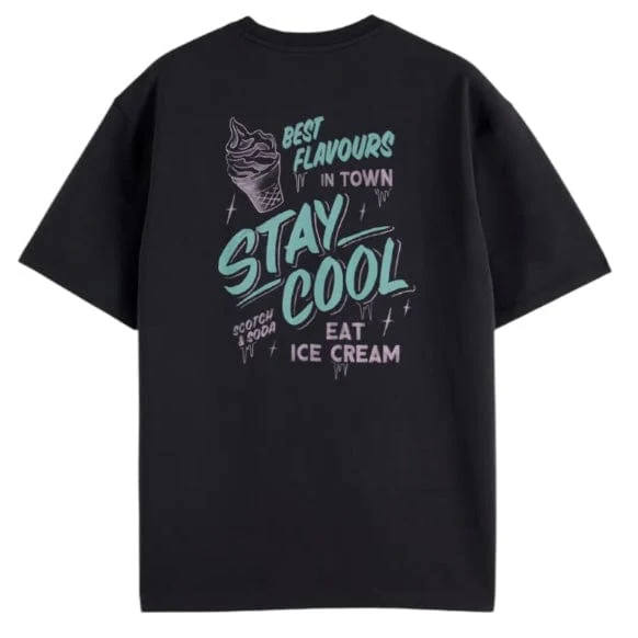 Scotch & Soda Relaxed-Fit Printed Artwork T-Shirt (Washed Black) 180050 - Image 2