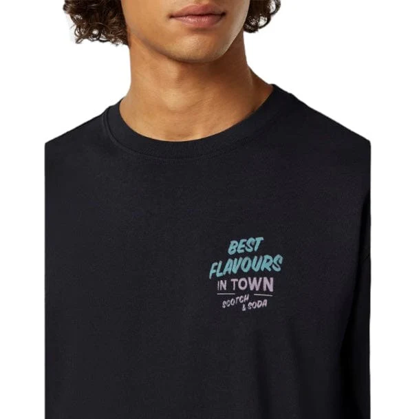 Scotch & Soda Relaxed-Fit Printed Artwork T-Shirt (Washed Black) 180050 - Image 4