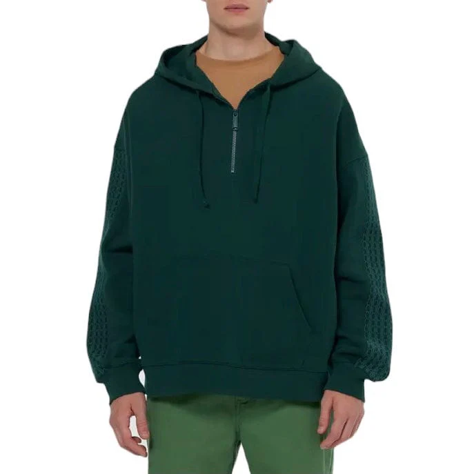 Scotch & Soda Rib Insert Half-Zip Loose Fit Artwork Hoodie (Green) 179904 - Image 3