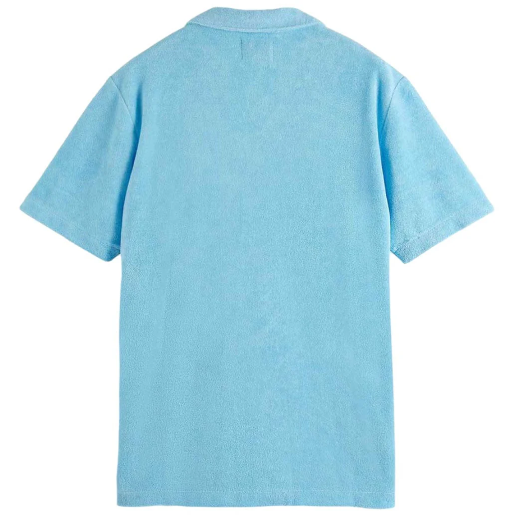 Scotch & Soda Solid Towelling Shirt (Washed Neon Blue) 177147 - Image 2