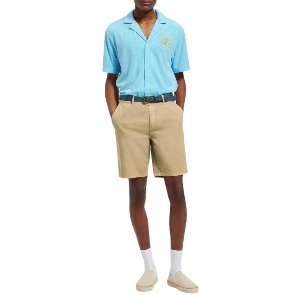 Scotch & Soda Solid Towelling Shirt (Washed Neon Blue) 177147 - Image 8