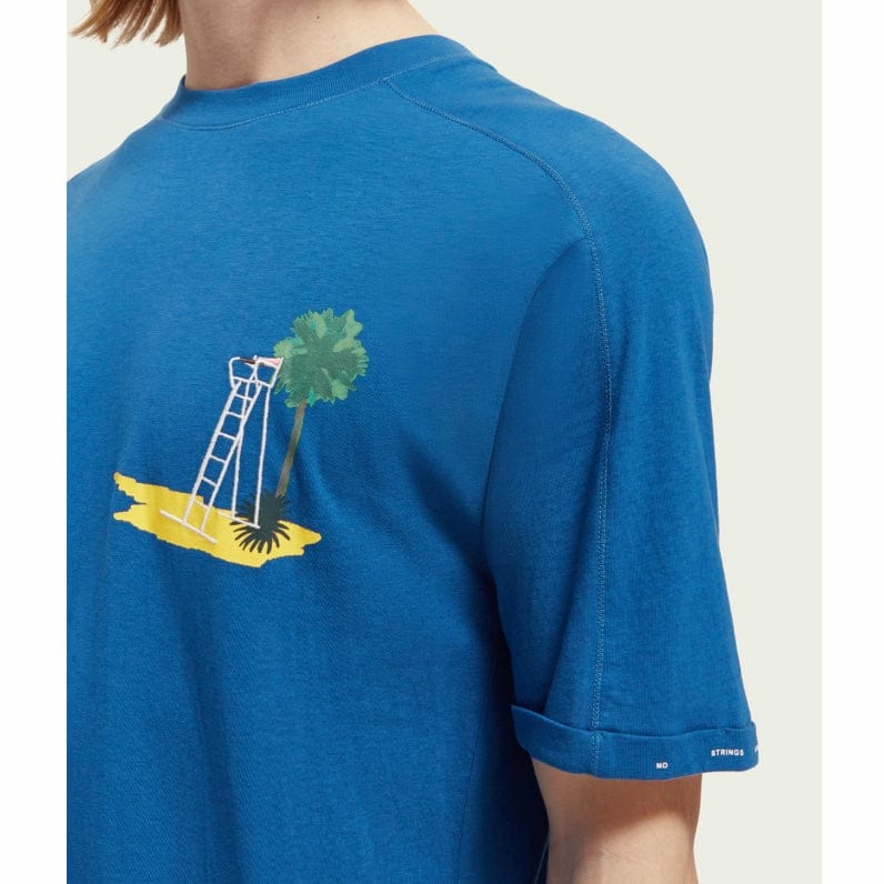 Scotch & Soda Sporty Relaxed Fit Artwork Tee (Riviera Blue) 171701 - Image 2