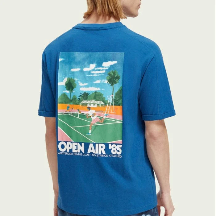 Scotch & Soda Sporty Relaxed Fit Artwork Tee (Riviera Blue) 171701 - Image 3