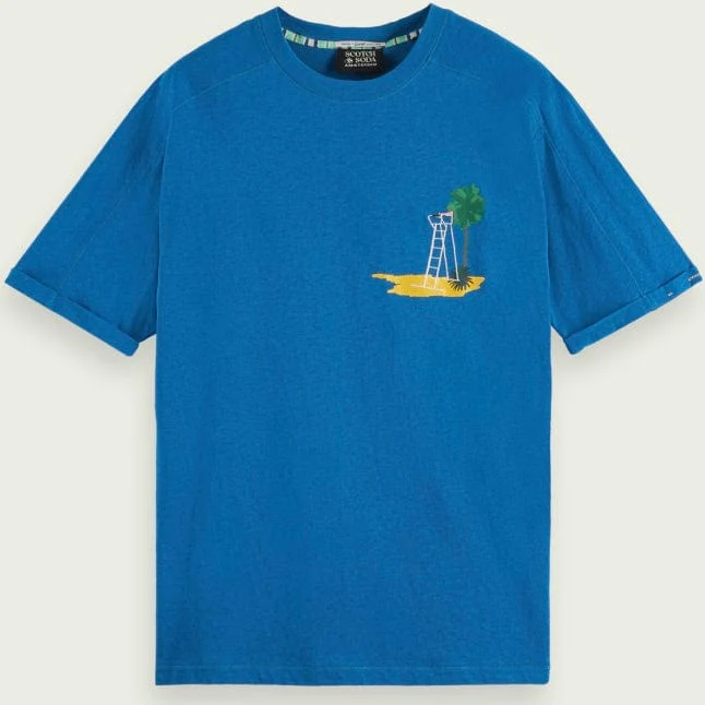Scotch & Soda Sporty Relaxed Fit Artwork Tee (Riviera Blue) 171701 - Image 5