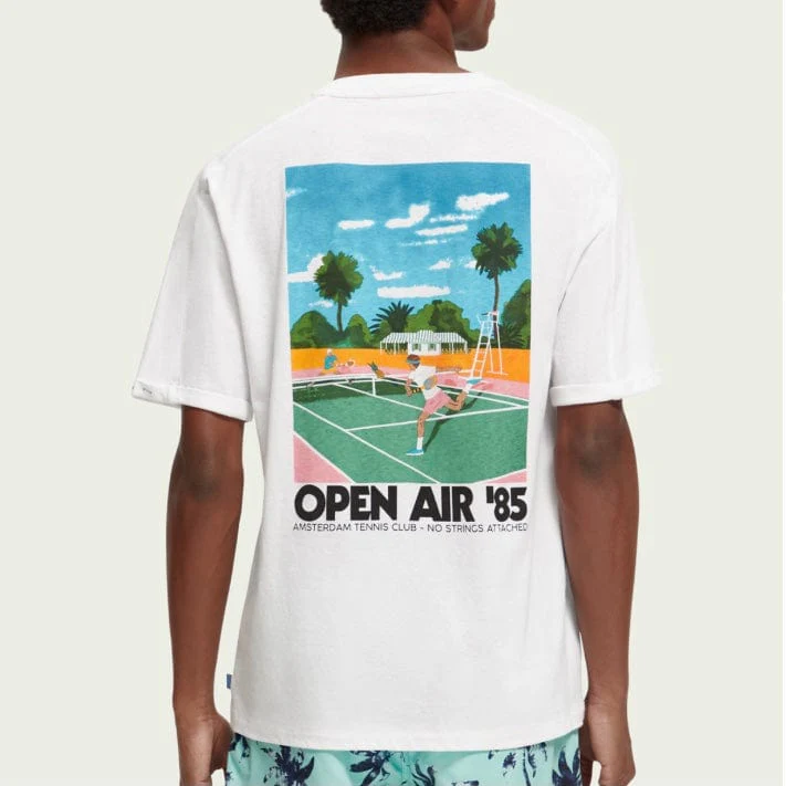 Scotch & Soda Sporty Relaxed Fit Artwork Tee (White) 171701 - Image 3