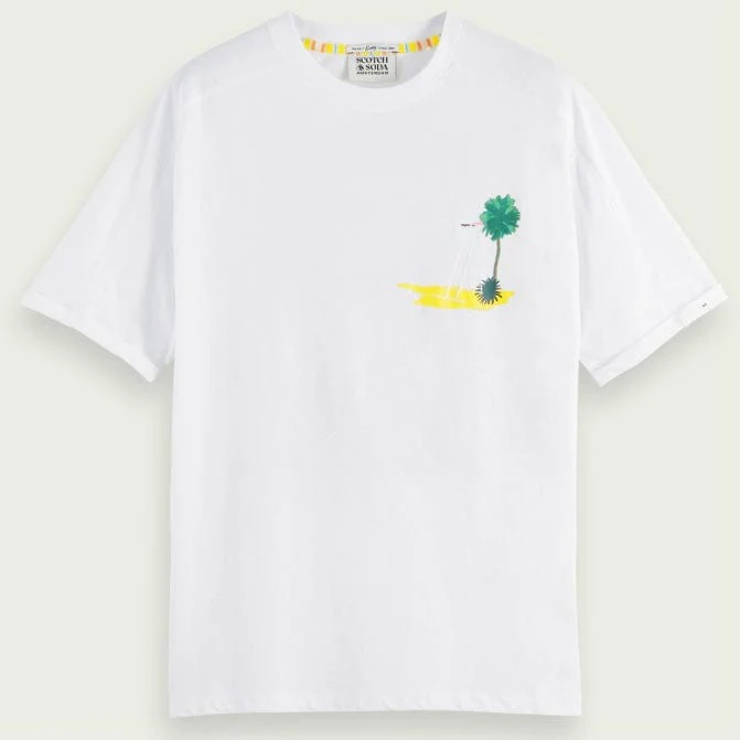 Scotch & Soda Sporty Relaxed Fit Artwork Tee (White) 171701 - Image 5