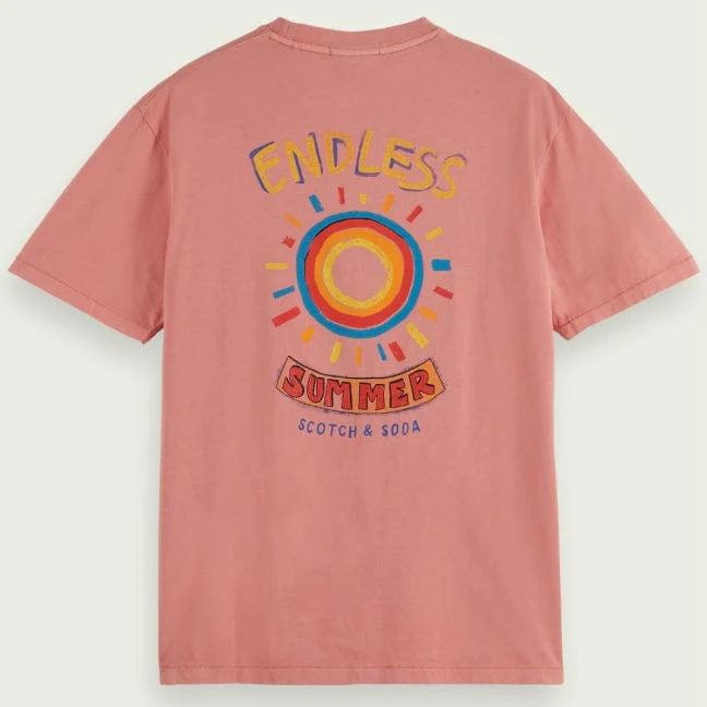 Scotch & Soda Washed Artwork Tee (Flamingo) 171698 - Image 2