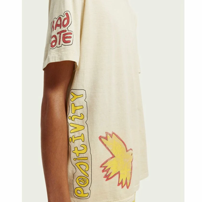 Scotch & Soda Washed Artwork Tee (Off White) 171698 - Image 2