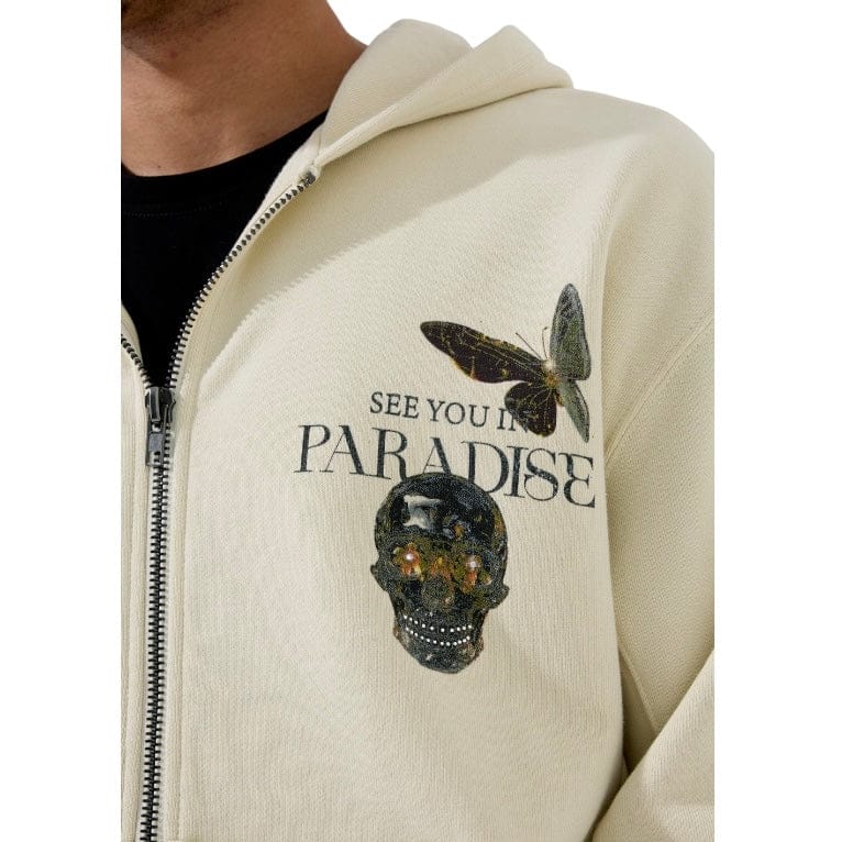 See You In Paradise Butterfly Effect Zip Up Hoodie (Cream) 8267H - Image 3