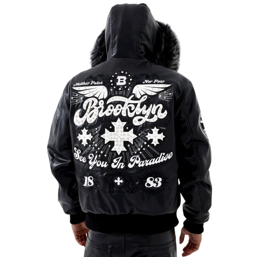 See You In Paradise Crooklyn Hooded Bomber Jacket (Black) 91681 - Image 2