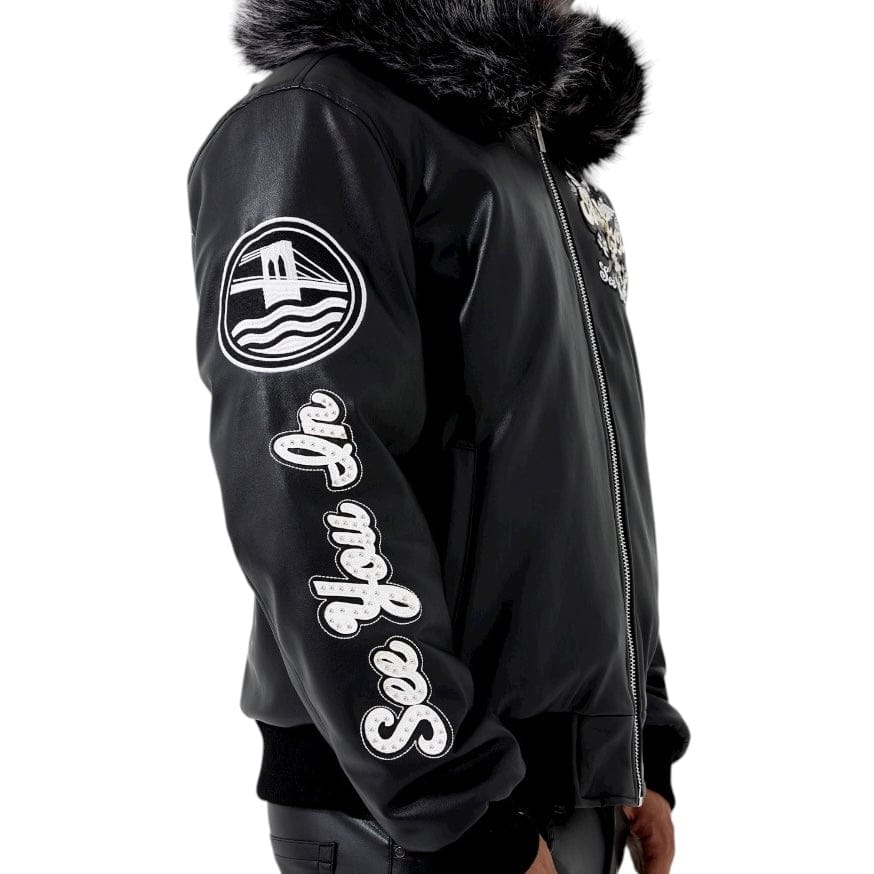 See You In Paradise Crooklyn Hooded Bomber Jacket (Black) 91681 - Image 3