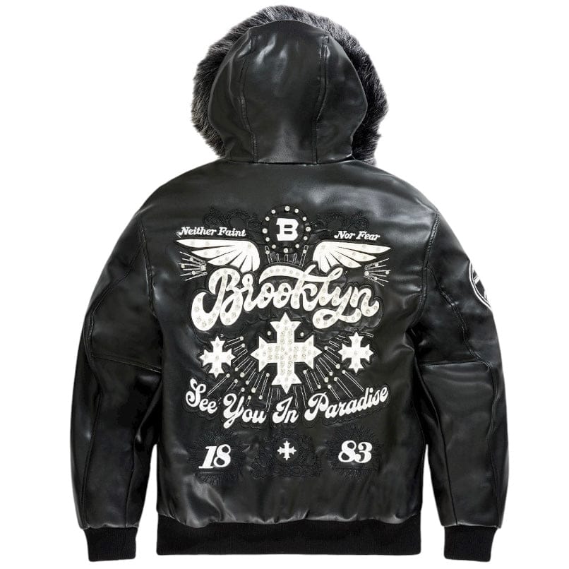See You In Paradise Crooklyn Hooded Bomber Jacket (Black) 91681 - Image 6