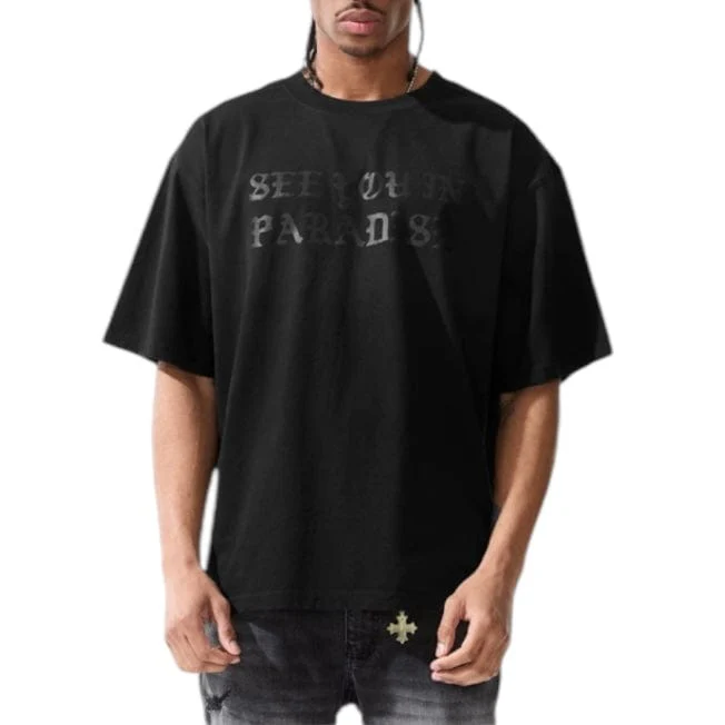 See You In Paradise Cropped T Shirt (Black Shadow) 9120A - Image 3