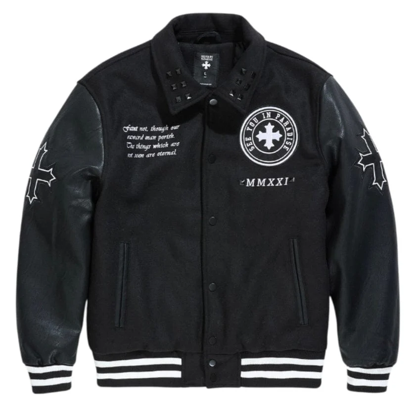 See You In Paradise Cross Varsity Jacket (Black) 91668 - Image 4