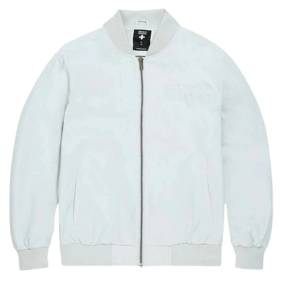 See You In Paradise Cruel Intentions Bomber Jacket (Light Grey) 91771 - Image 2