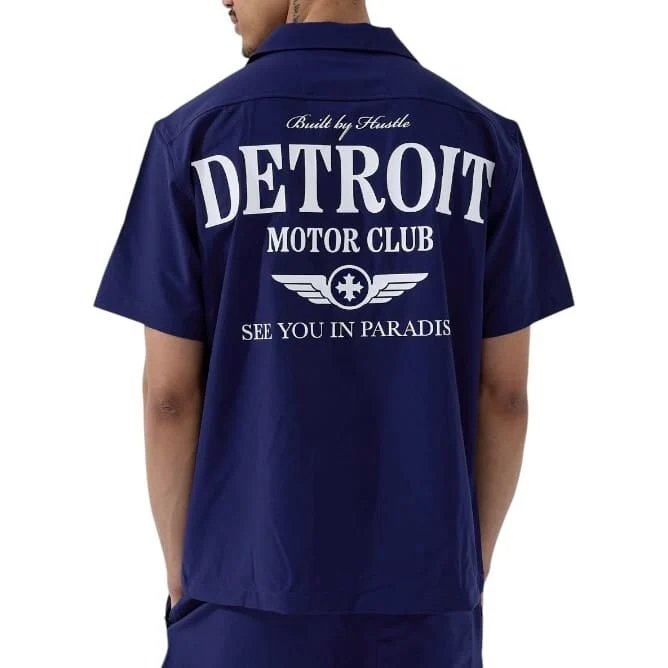 See You In Paradise Detroit Motor Club SS Shirt & Short Set (Navy) - Image 3