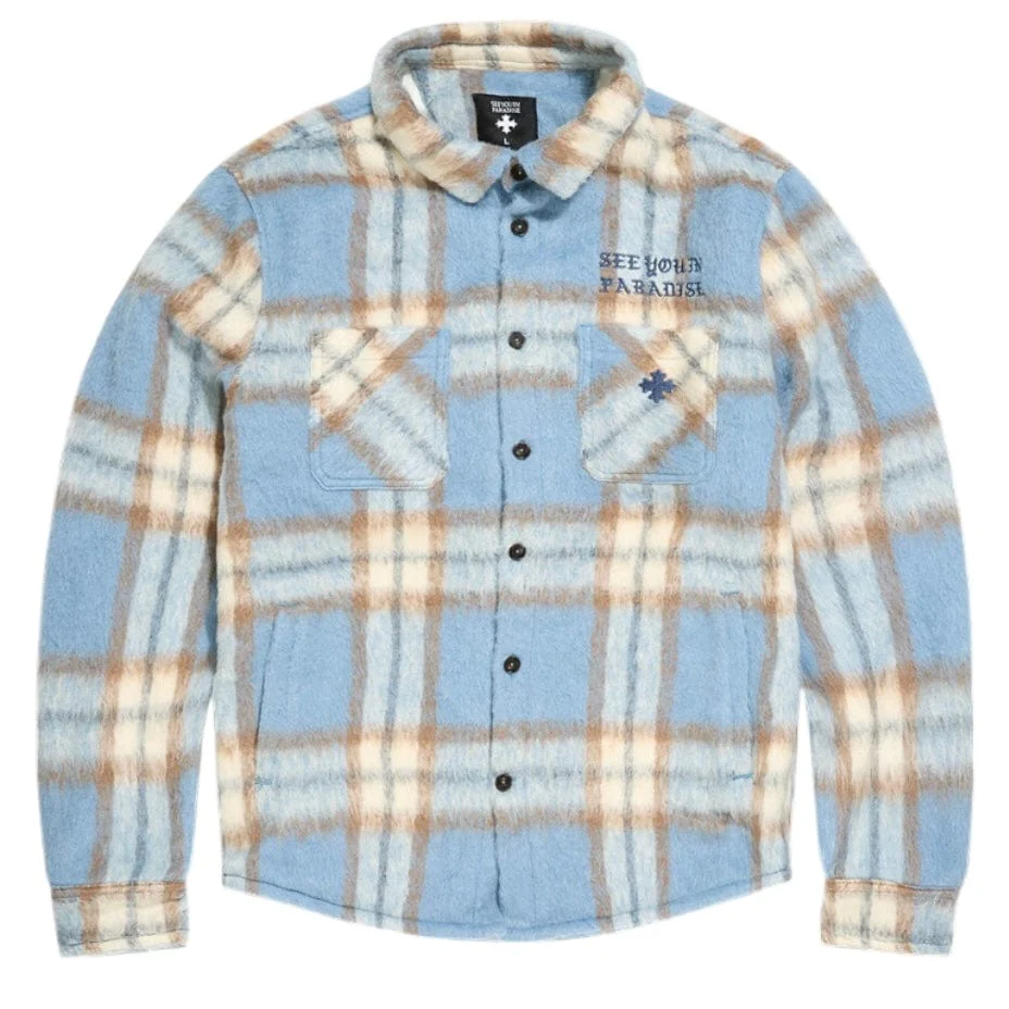 See You In Paradise Embroidered Shacket (Carolina Blue) 2570 - Image 3