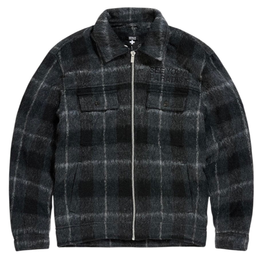 See You In Paradise Hooded Flannel Shacket (Black Shadow) 2568 - Image 6