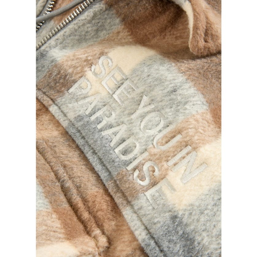 See You In Paradise Hooded Flannel Shacket (Khaki) 2568 - Image 2