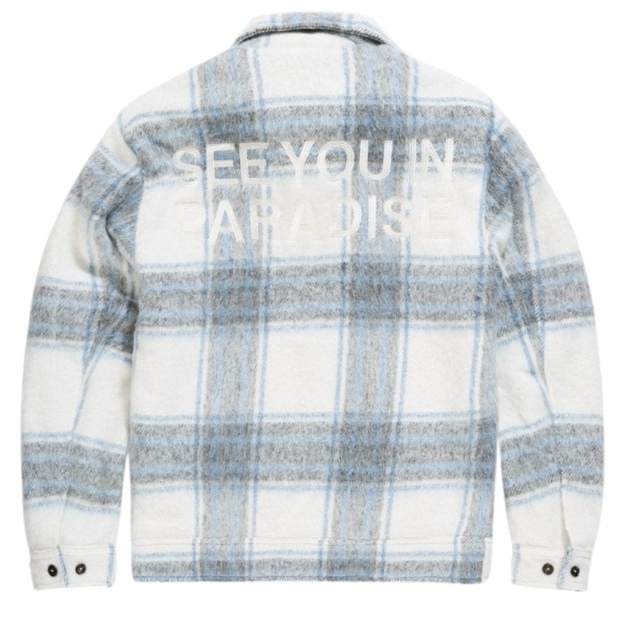 See You In Paradise Hooded Flannel Shacket (Light Blue) 2568 - Image 7