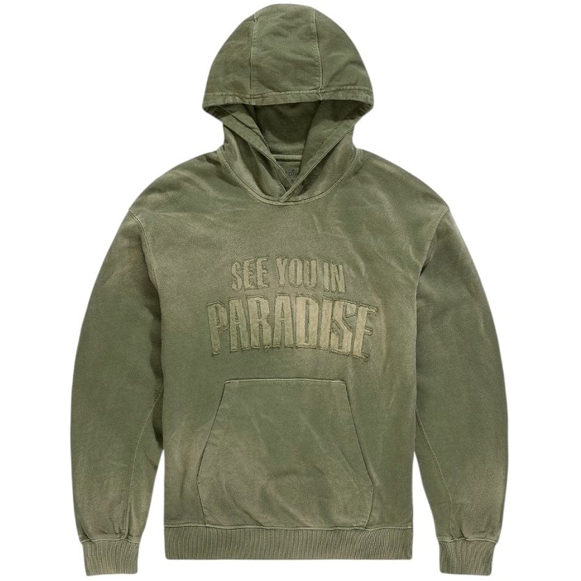See You In Paradise Oasis Washed Pullover Hoodie (Olive) 8864H - Image 3