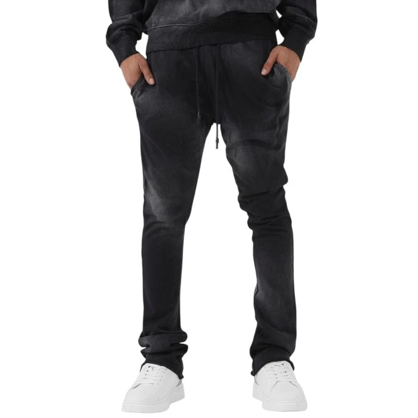 See You In Paradise Oasis Washed Stacked Sweatpants (Black Shadow) 8864L
