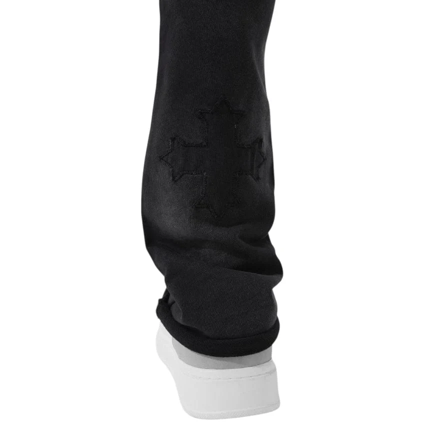 See You In Paradise Oasis Washed Stacked Sweatpants (Black Shadow) 8864L - Image 2