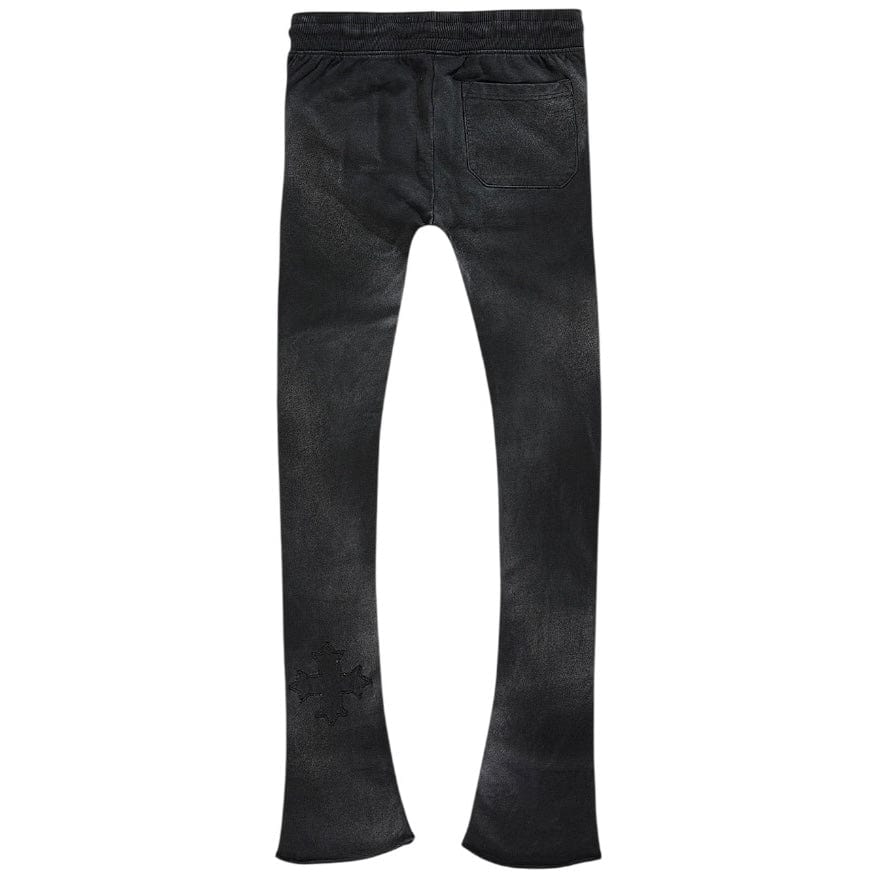 See You In Paradise Oasis Washed Stacked Sweatpants (Black Shadow) 8864L - Image 4