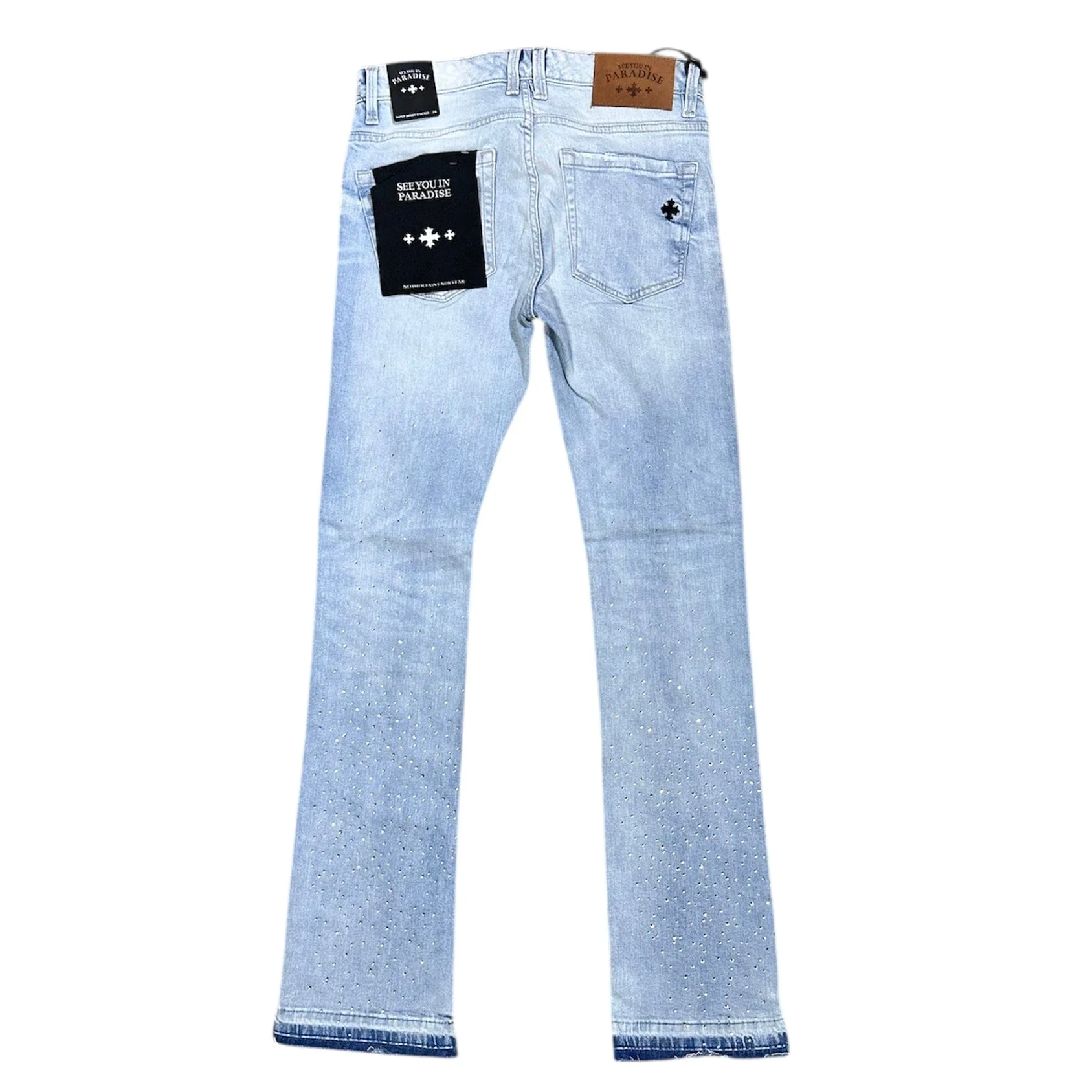 See You In Paradise Rhinestones Stacked Denim (Ice Blue) JTF2315 - Image 2