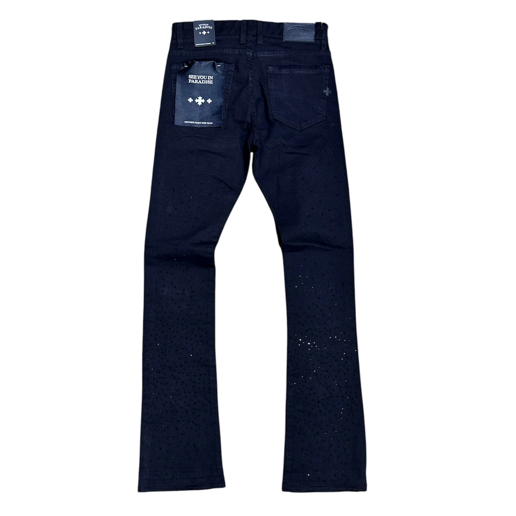 See You In Paradise Rhinestones Stacked Denim (Jet Black) JTF2315A - Image 2