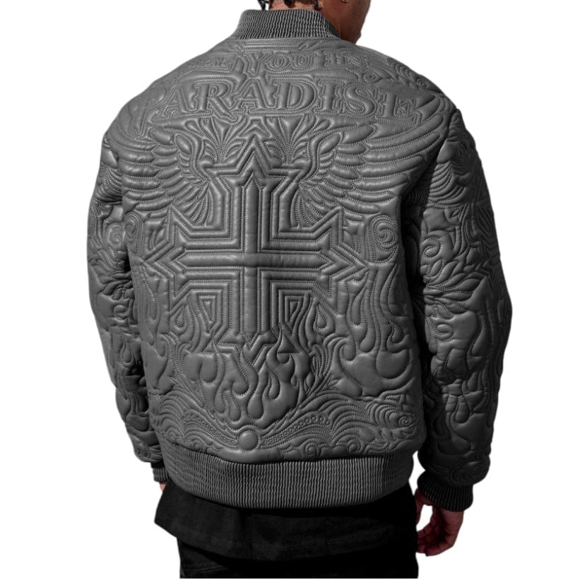 See You In Paradise Sinister Bomber Jacket (Charcoal) 91666 - Image 2