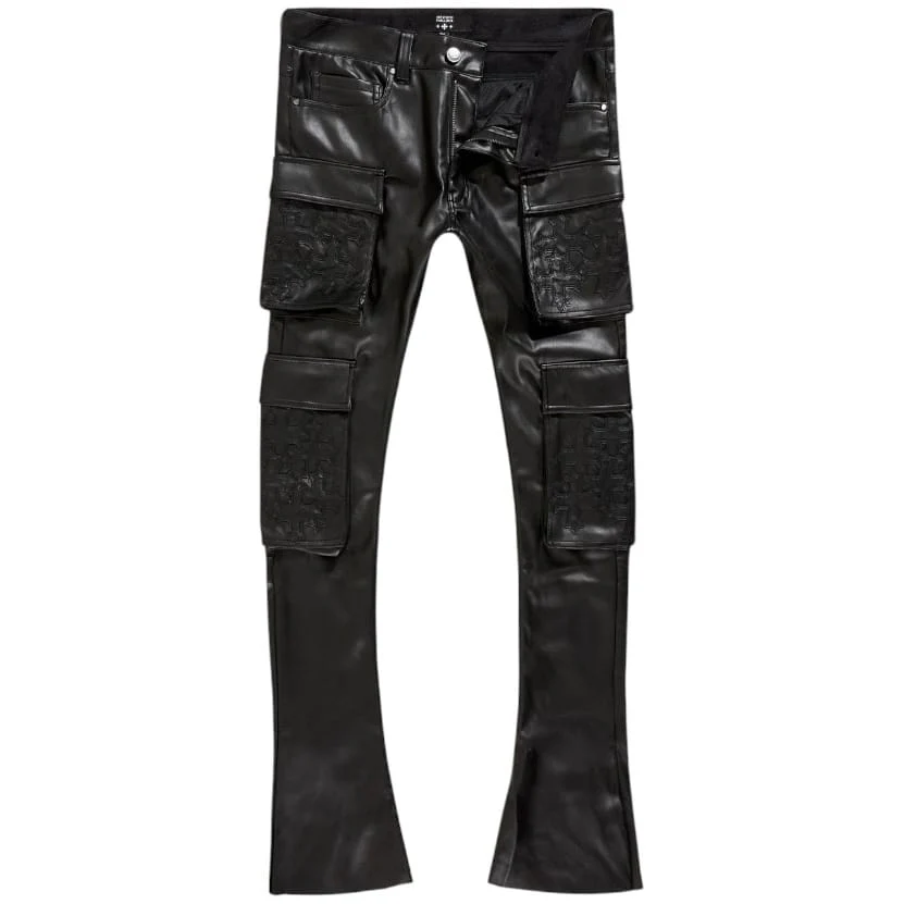 See You In Paradise Skinny Stacked Eden Cargo Pants (Black) JRFP2346 - Image 2