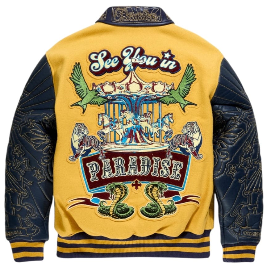 See You In Paradise Smoke & Mirrors Varsity Jacket (Mustard) 91667 - Image 11
