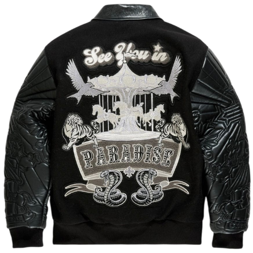 See You In Paradise Smoke & Mirrors Varsity Jacket (Noir) 91667 - Image 10