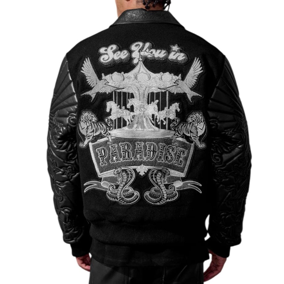 See You In Paradise Smoke & Mirrors Varsity Jacket (Noir) 91667 - Image 2