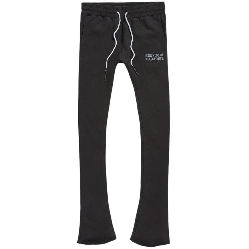See You In Paradise Stacked Sweatpants (Black) - Image 2